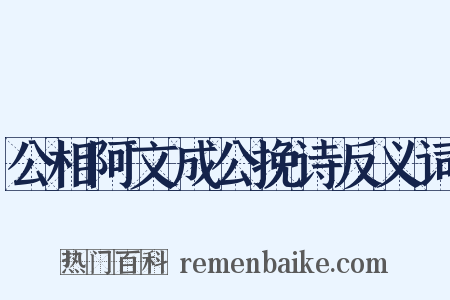 公相阿文成公挽诗反义词是什么意思的图片